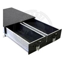 ALUCAB two-drawer pull-out system with a depth of 1230 for universal use in cars ALUCAB two-drawer pull-out system with a depth of 1230 for universal use in cars