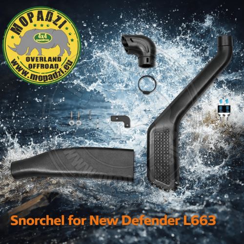 Bravo Snorkel typ "kobra" pro New Defender L663 90,110,130, černý polomat
