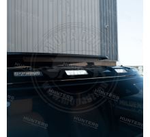 Hunters roof light bar for New Defender, black + 4x white lights (1)
