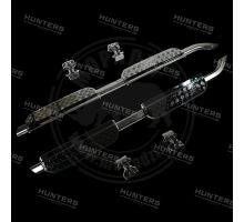 Hunters side steps set for New Defender 110, 130 aluminum sheet metal glossy black (2)