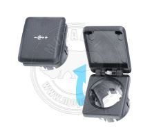 Set of original 12V car socket and cover with lid for the rear part of the center console (3)