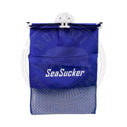 SeaSucker garbage bag, dirty laundry with suction cup, diameter 11cm, white, blue