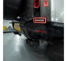 Hunters koncovky výfuku dvojité hranaté Defender motorizace Diesel (Quad) (2)